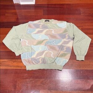 St. Croix Men's Crewneck Sweater in Multicolor Pattern